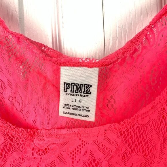 Pink Lace Cropped Tank - Picture 2 of 3